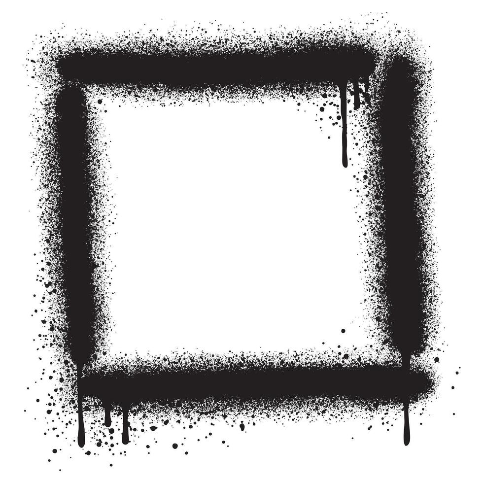 Birthday frame graffiti with black spray paint. vector