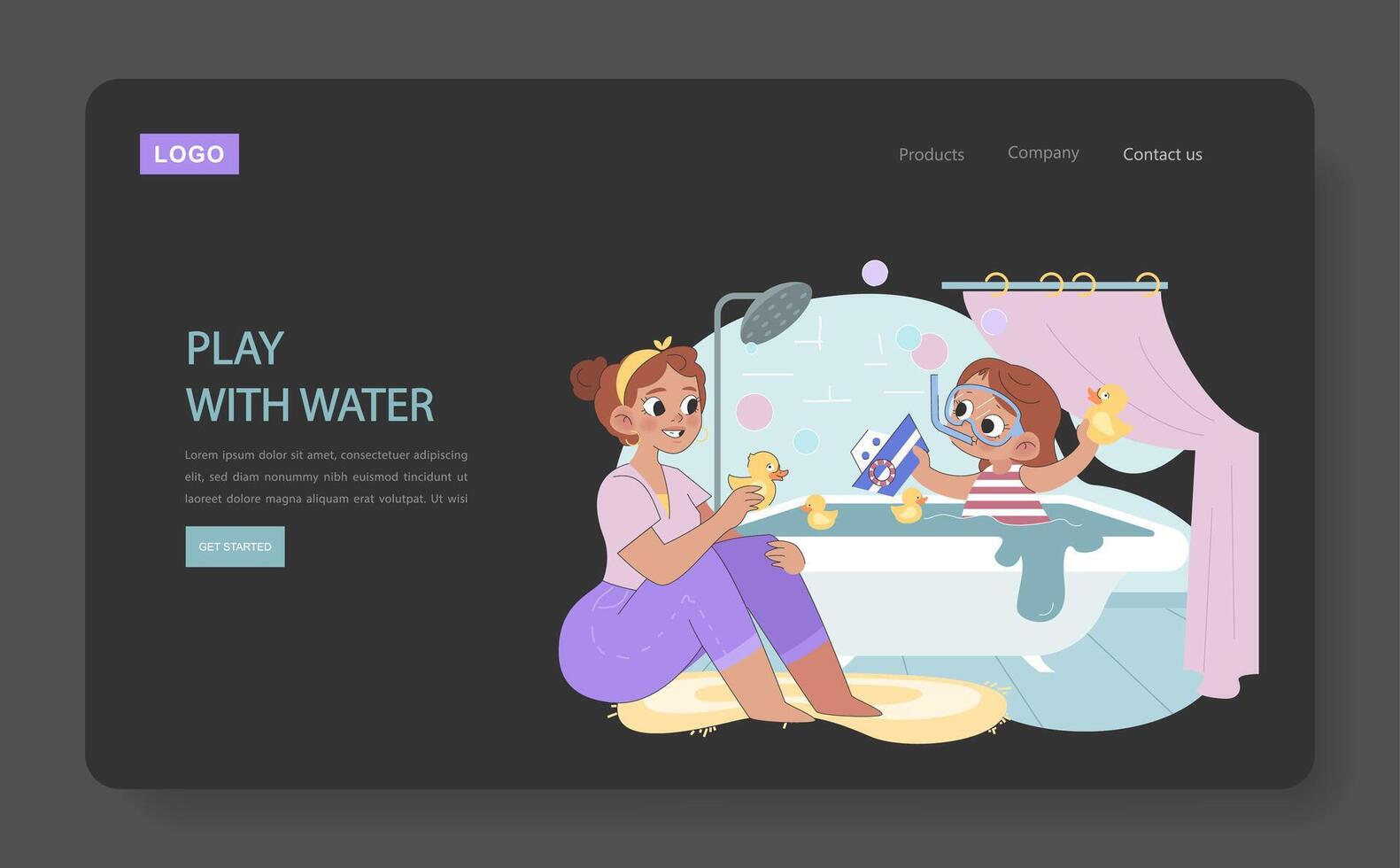 Bath Time Fun concept. vector