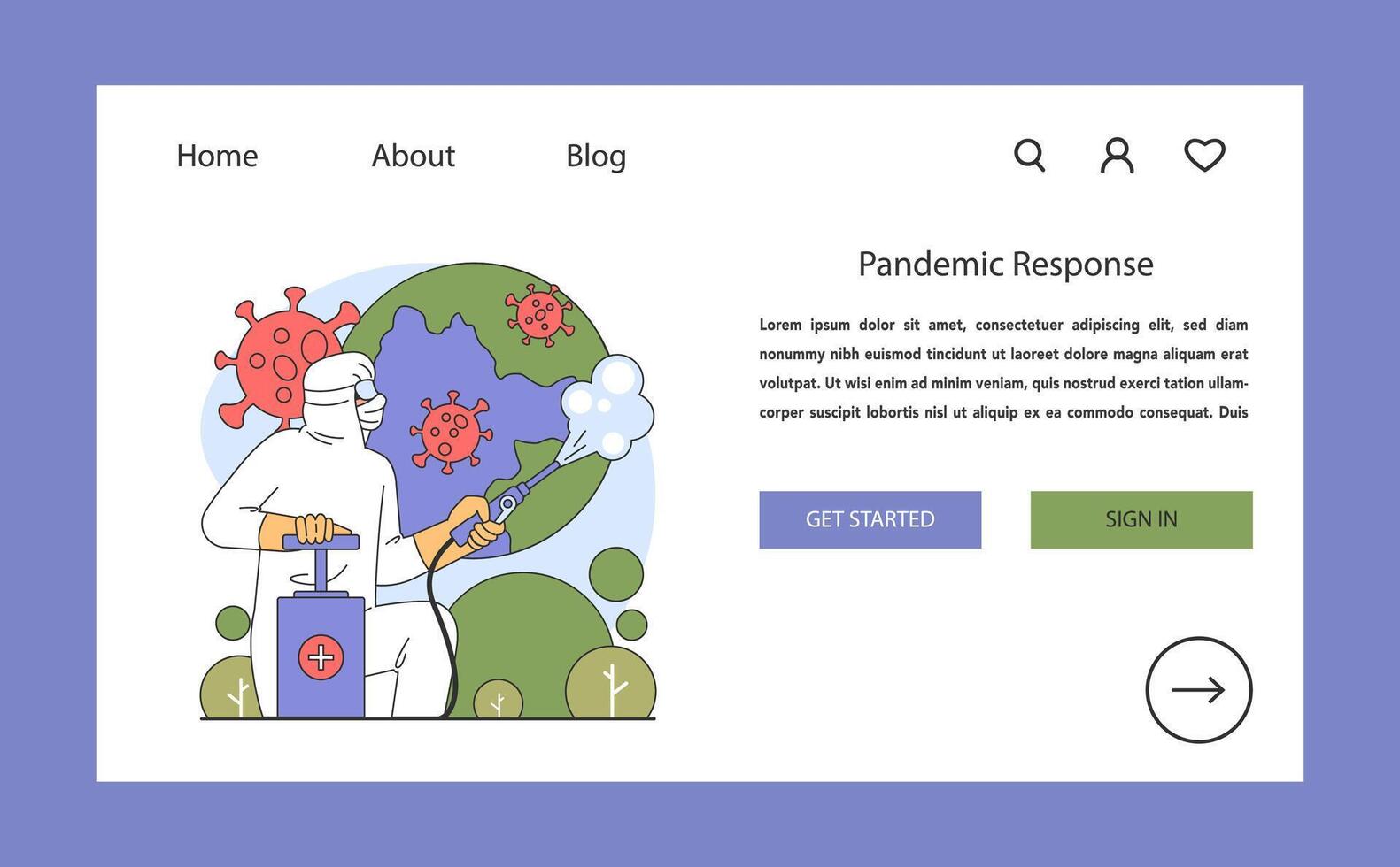 Pandemic Response concept. Flat illustration. vector