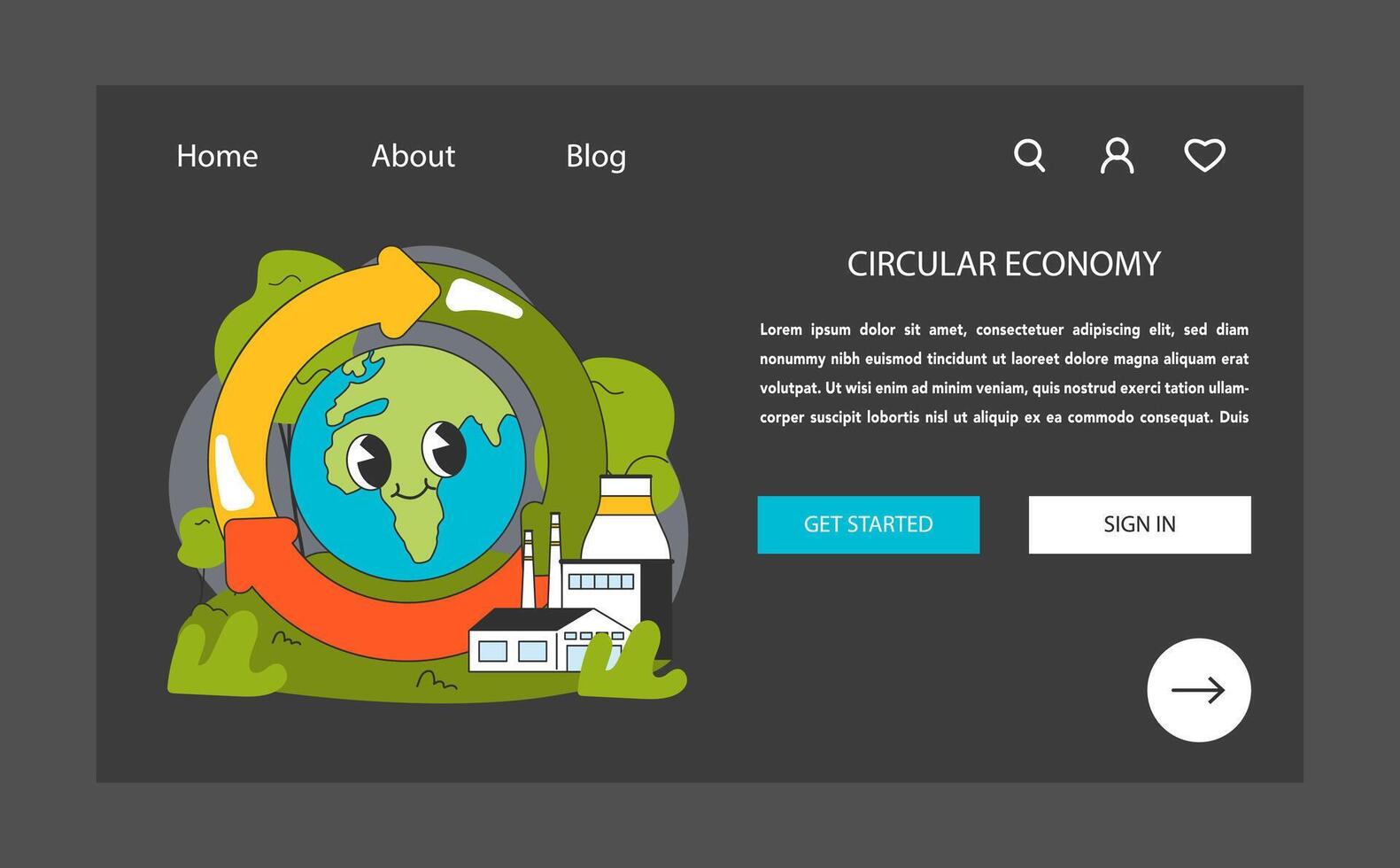 circular economía, negocio y social responsabilidad a reducir carbón vector