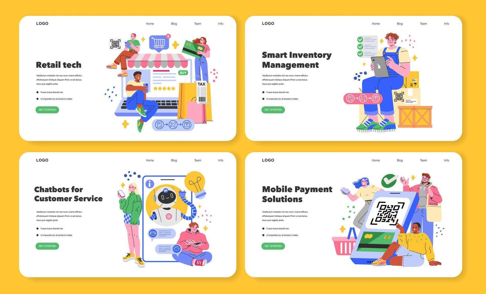 Retail Tech. Flat Illustration vector