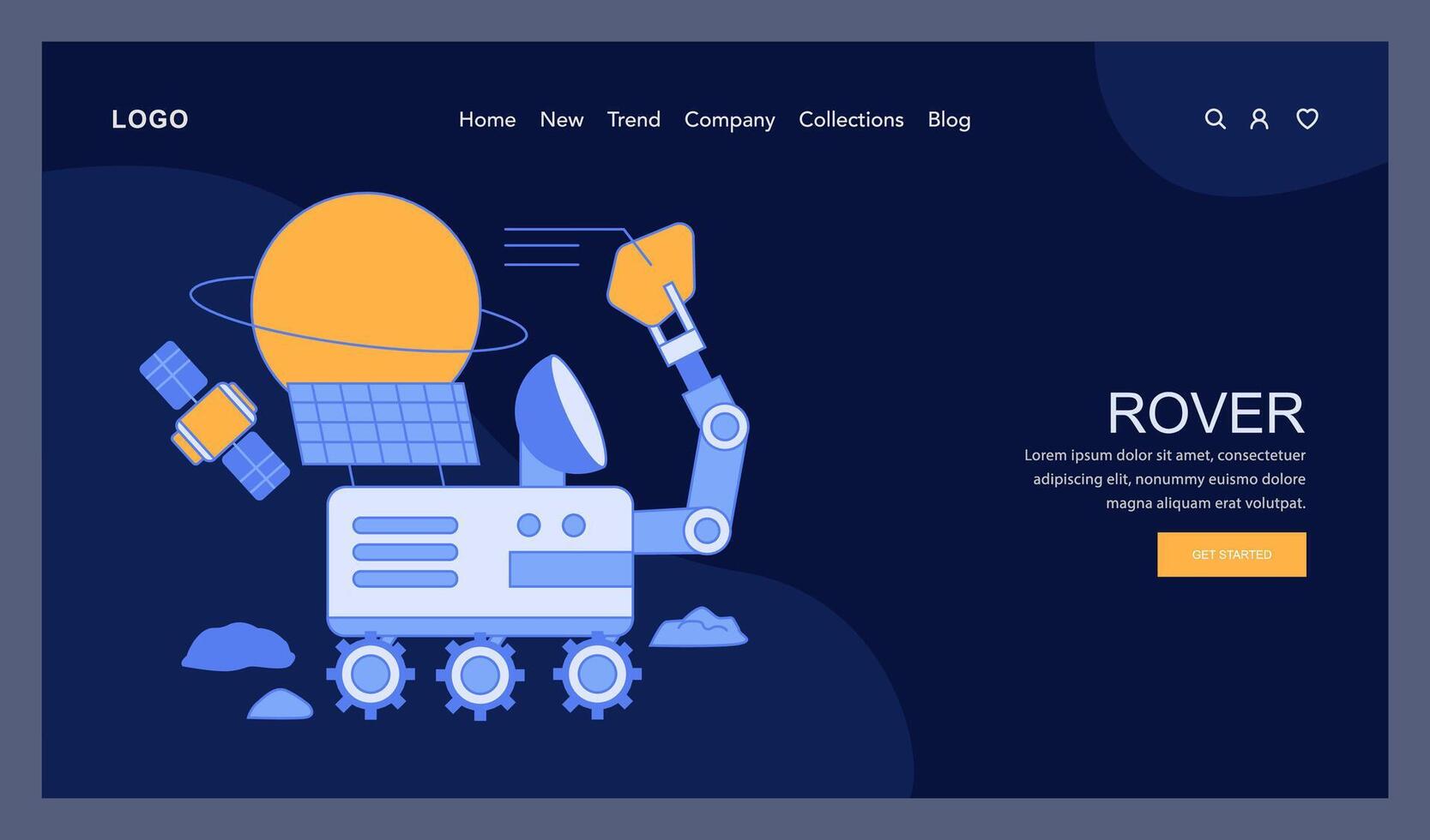 Rover exploration concept. illustration vector