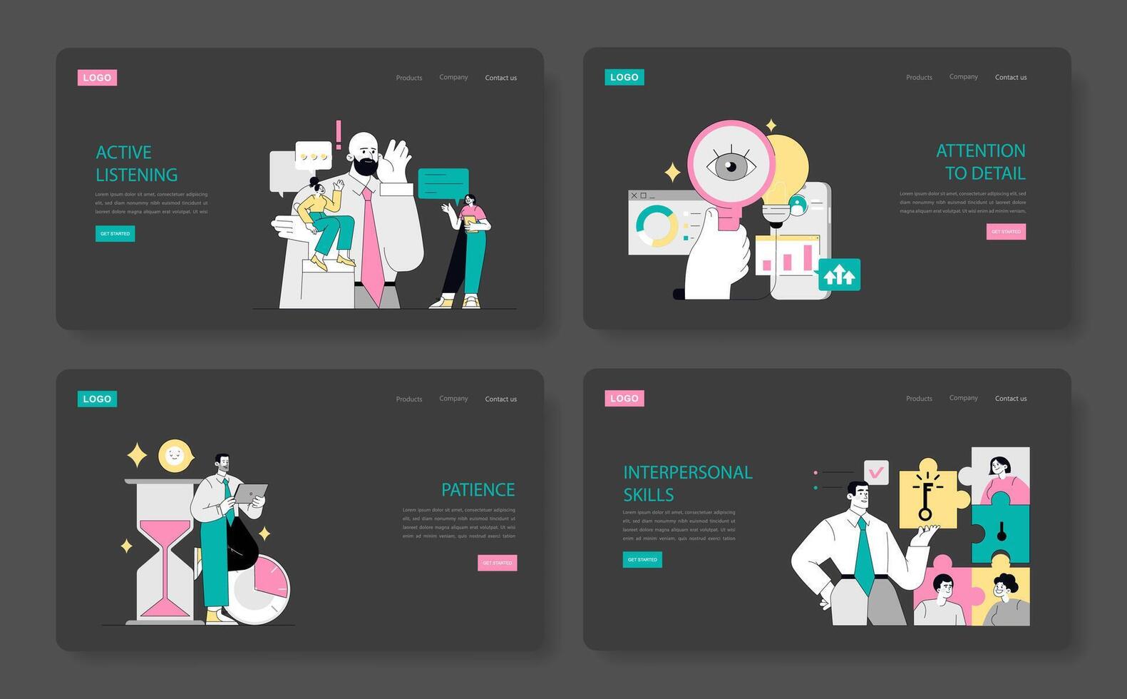 Soft Skills Flat illustration. vector