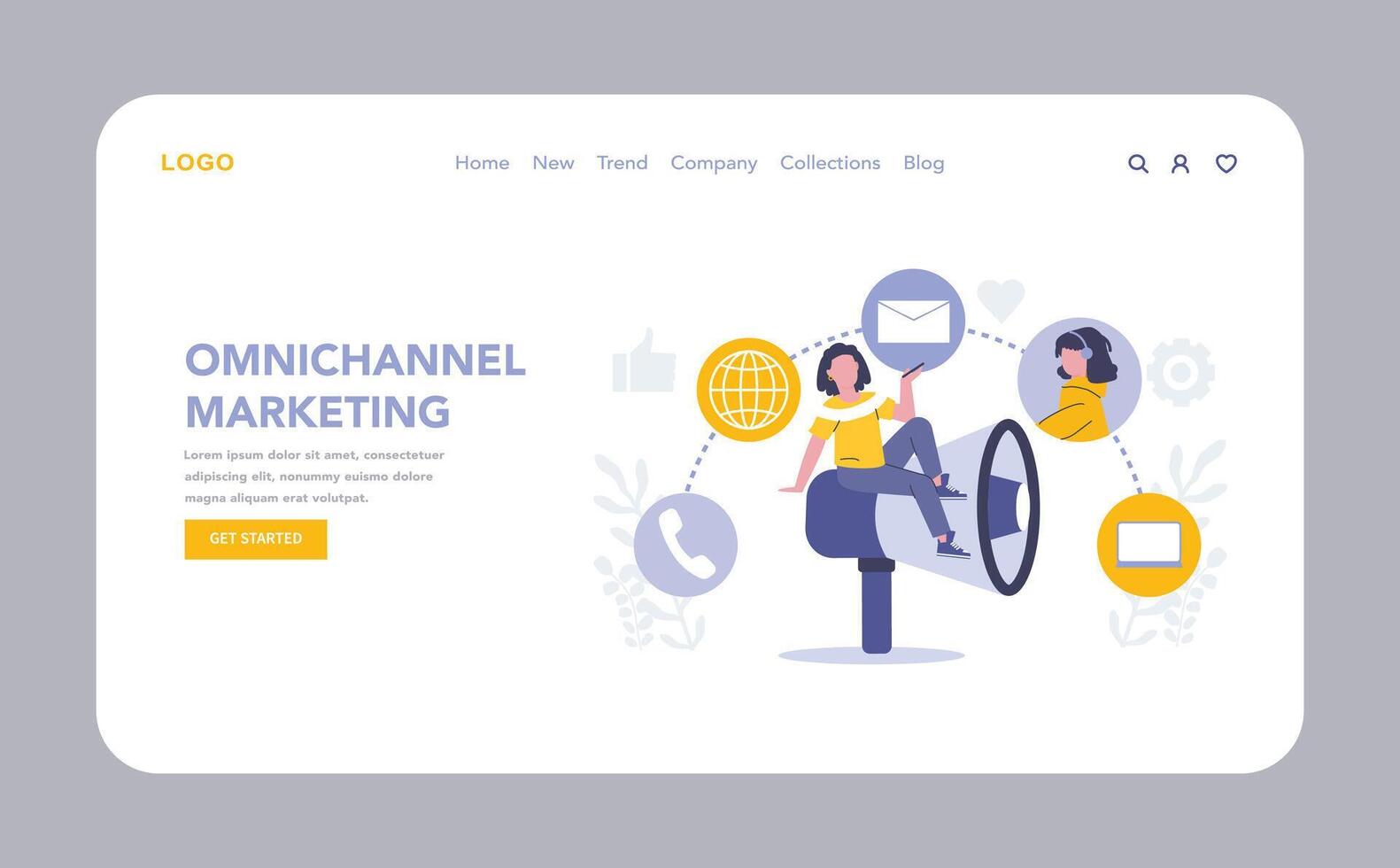 Customer Interaction in marketing concept. Flat illustration vector
