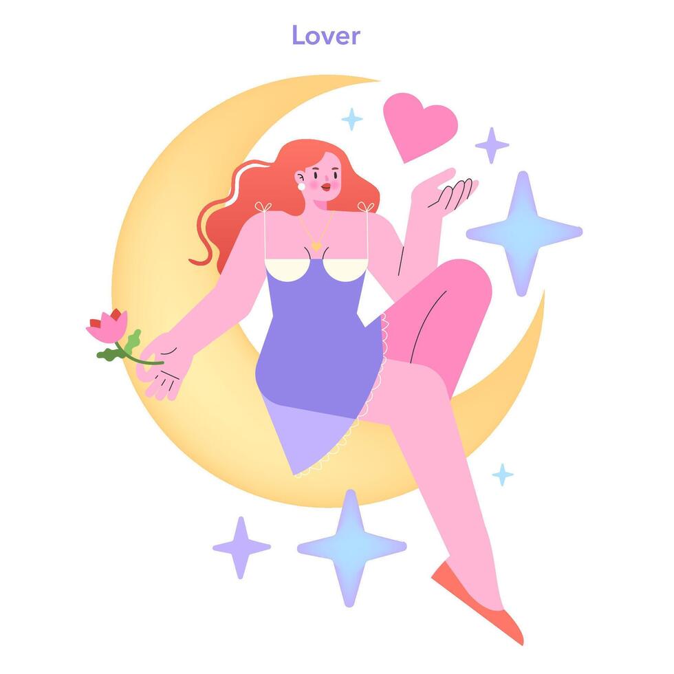 Lover Archetype illustration. Captivating and elegant design. vector