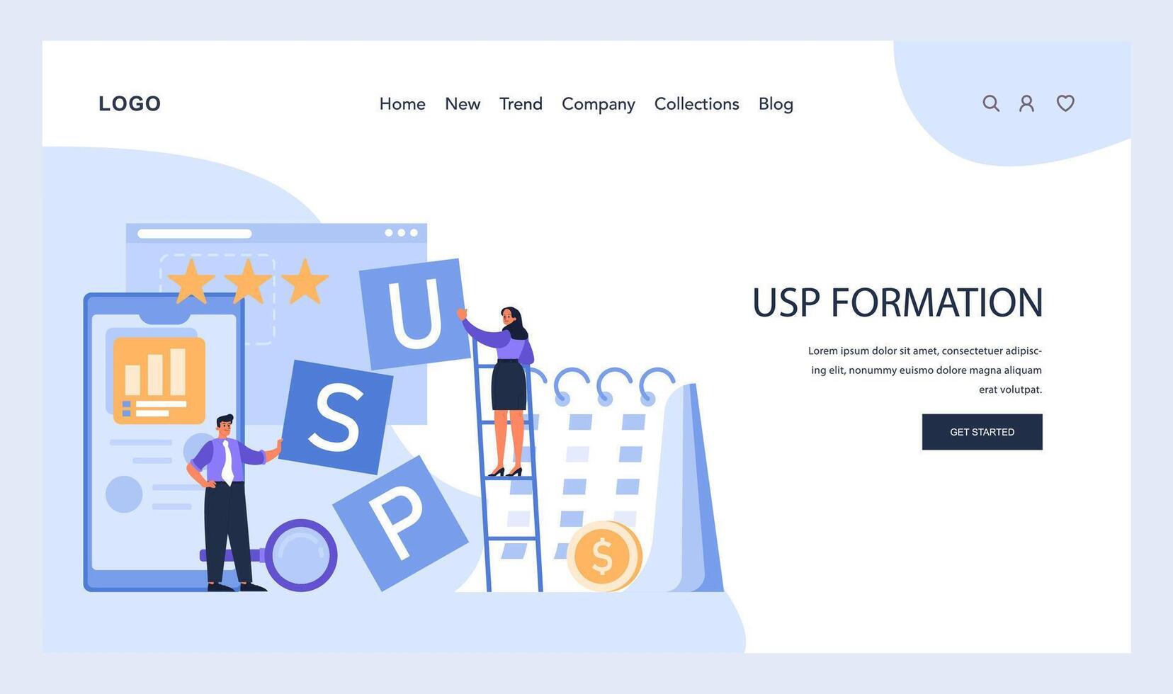 USP Formation concept. Flat illustration vector