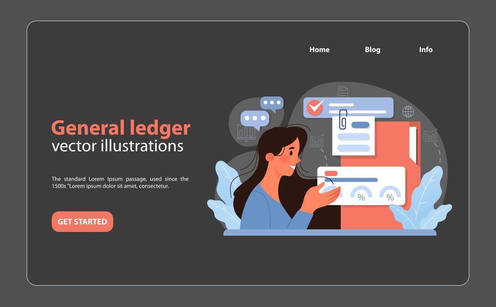 Expertly navigating the general ledger. vector