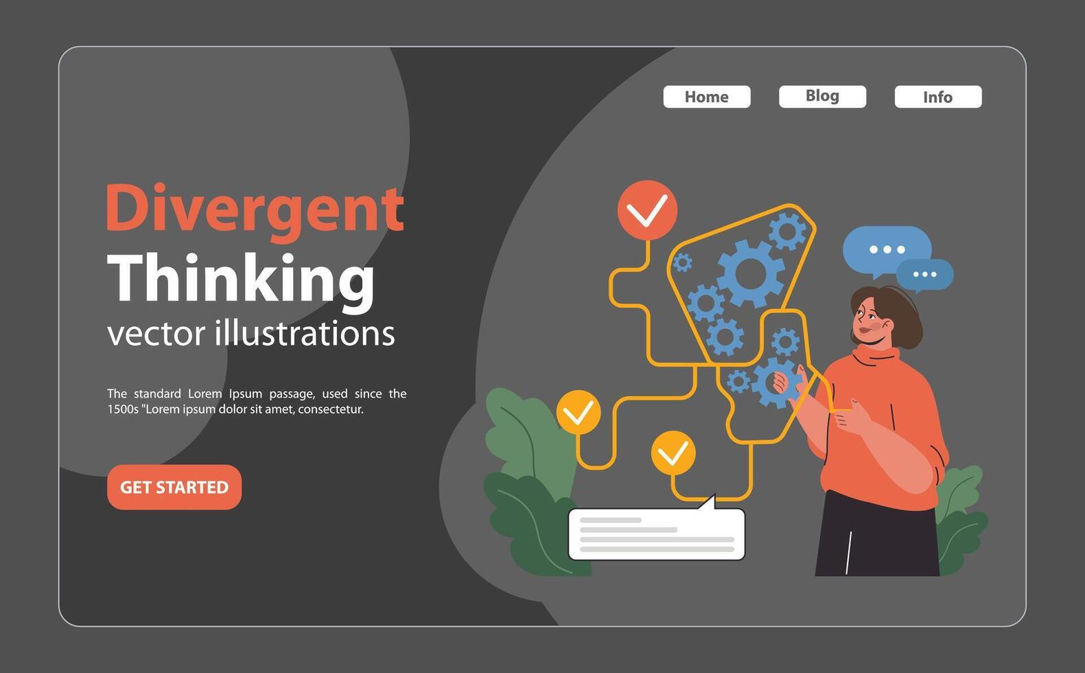 Problem-solving dynamics concept. Flat illustration. vector