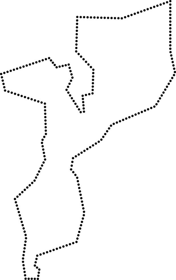 dot line drawing of mozambique map. png