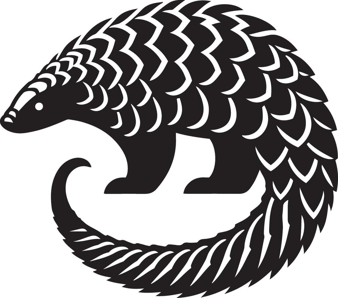 Pangolin silhouette illustration. vector