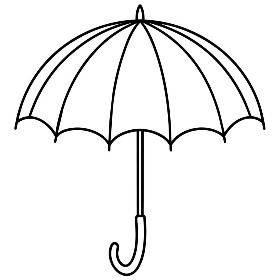 Umbrella outline coloring book page line art illustration digital drawing vector