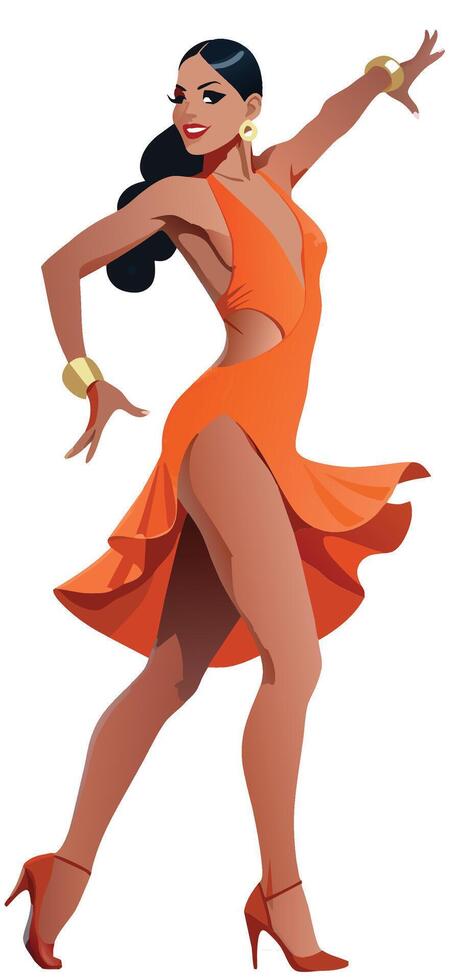 Young flamengo dancer with suitable clothing vector