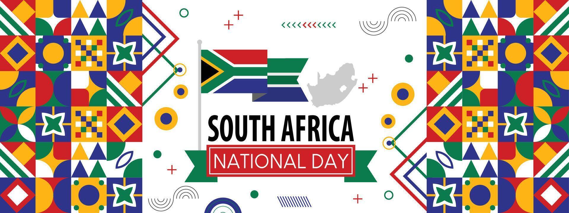 South Africa Flag Abstract Background Design Template. South Africa Independence Day Banner Wallpaper Template vector