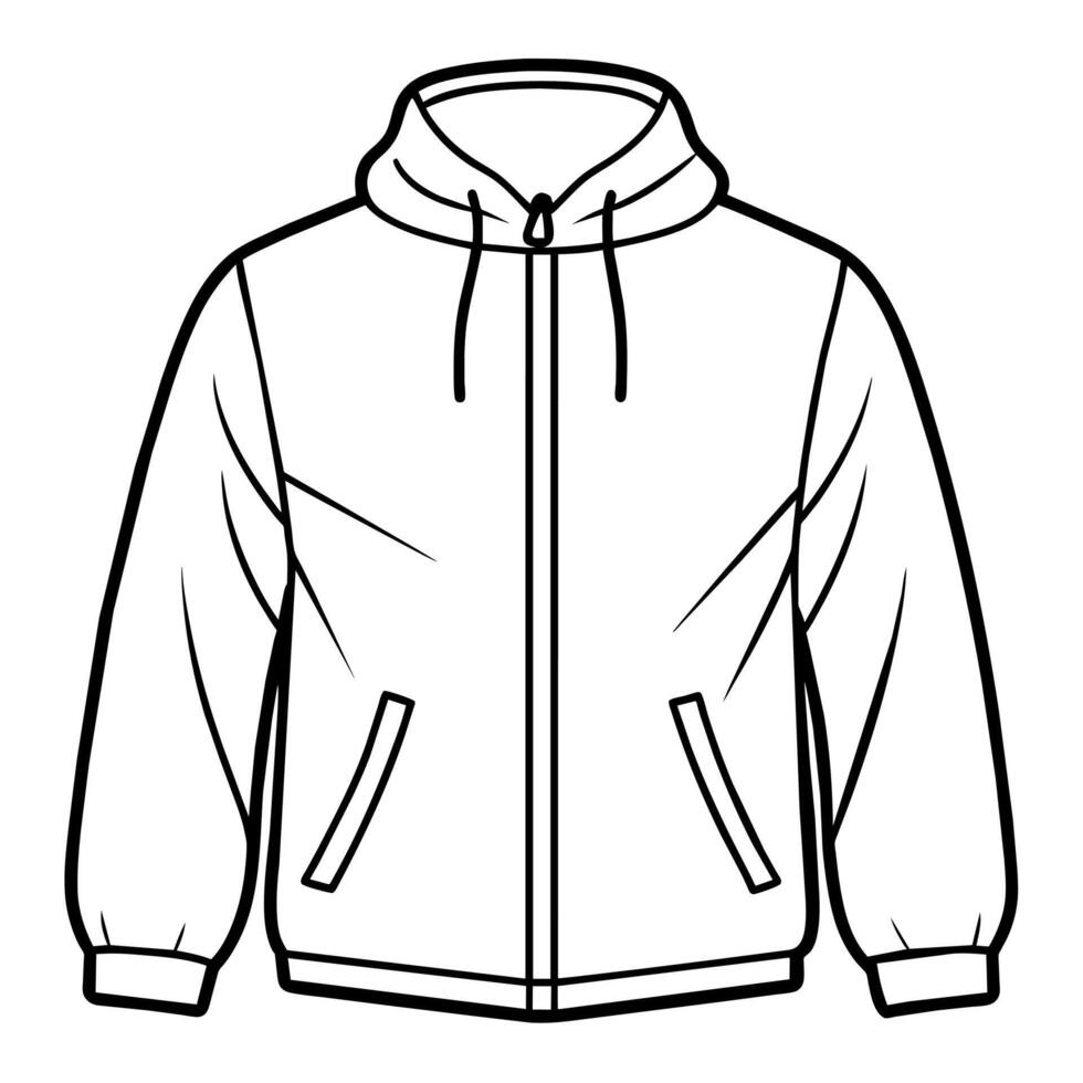 Windbreaker outline coloring book page line art illustration digital drawing vector