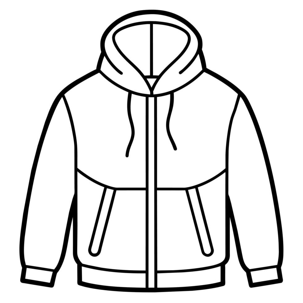 Windbreaker outline coloring book page line art illustration digital drawing vector
