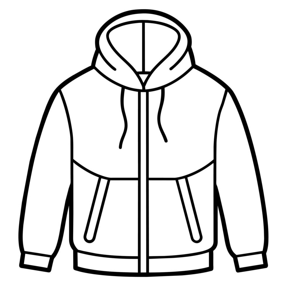 Windbreaker outline coloring book page line art illustration digital drawing vector