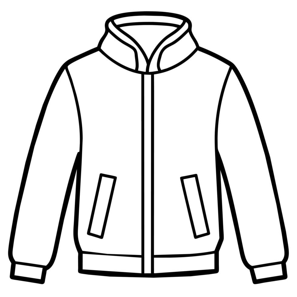 Windbreaker outline coloring book page line art illustration digital drawing vector