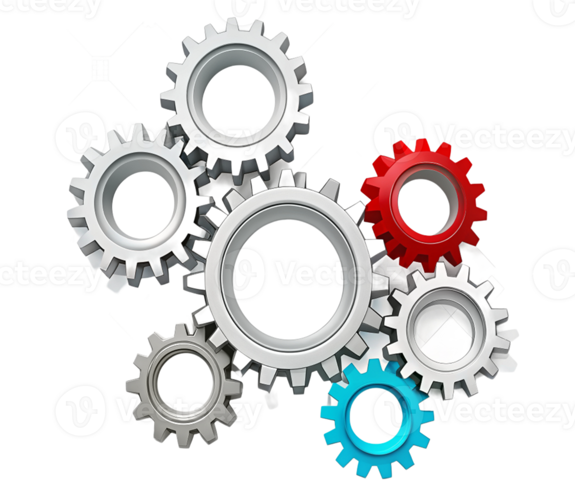 färgrik sortiment av förregling kugghjul png