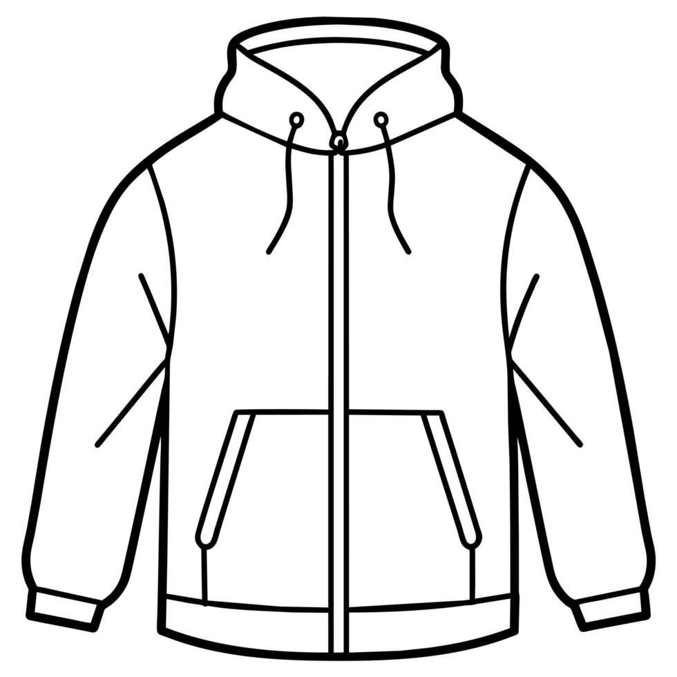 Windbreaker outline coloring book page line art illustration digital drawing vector
