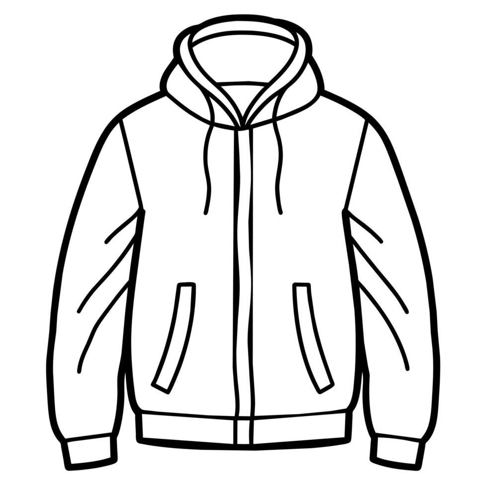 Windbreaker outline coloring book page line art illustration digital drawing vector