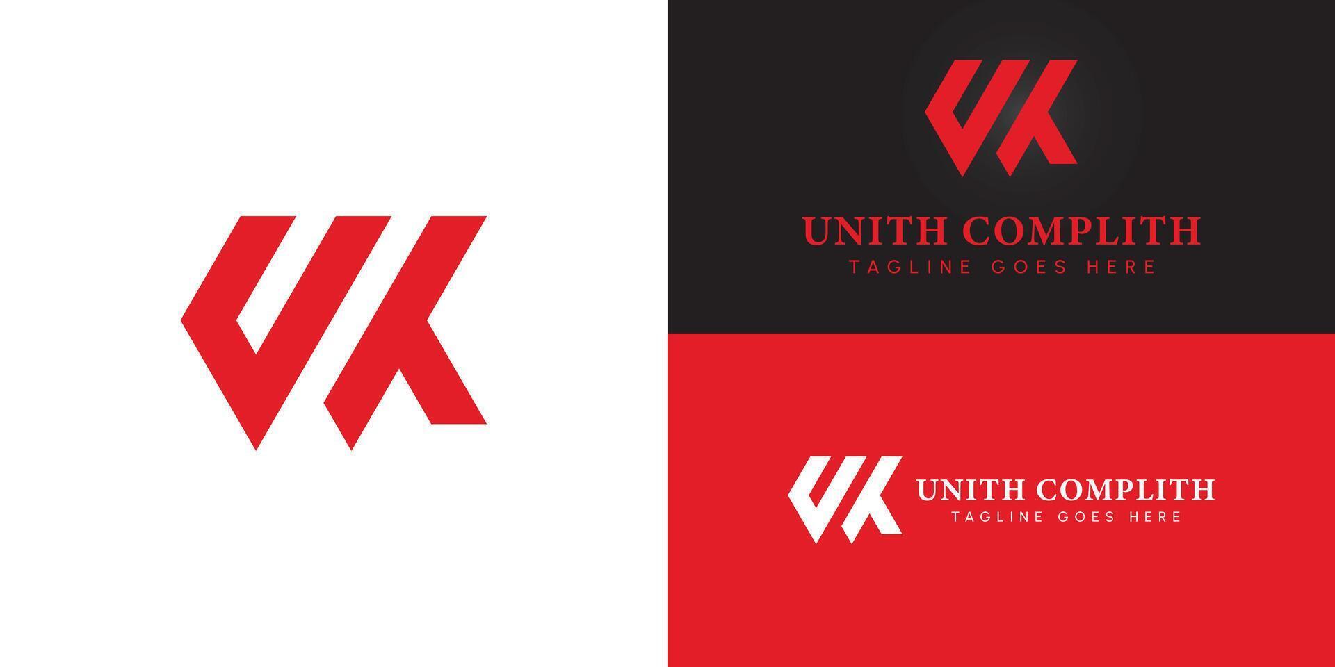 Abstract initial letter UK or KU logo in red color isolated on multiple background colors. The logo is suitable for clothing and fashion brand logo design inspiration templates. vector