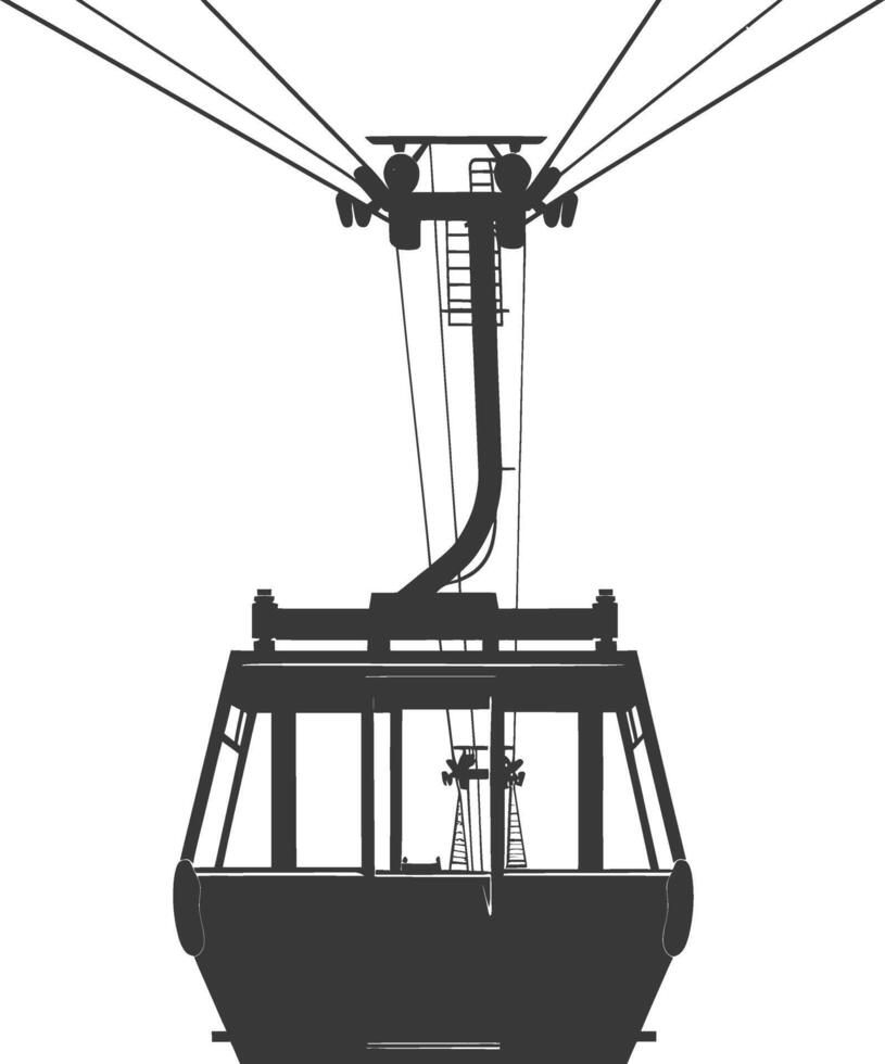 Silhouette Aerial tramway black color only vector