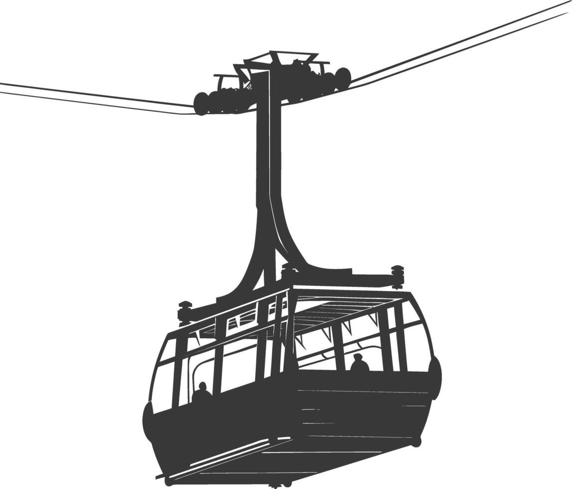 Silhouette Aerial tramway black color only vector