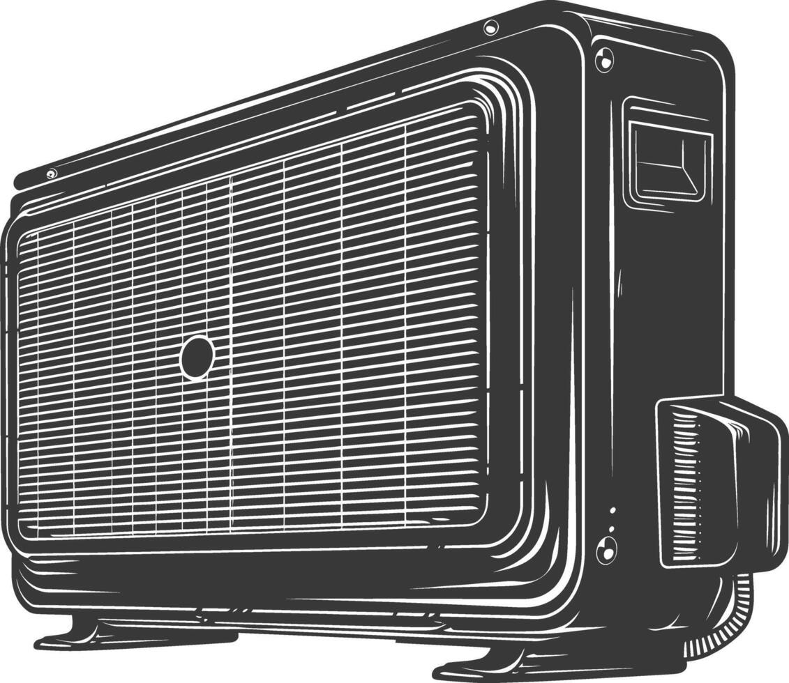 Silhouette Air conditioner black color only vector