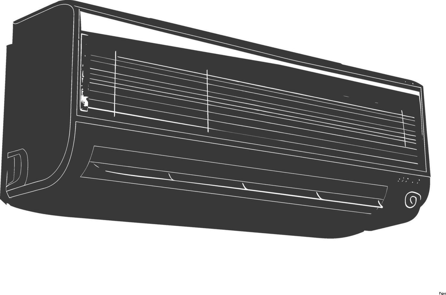 Silhouette Air conditioner black color only vector