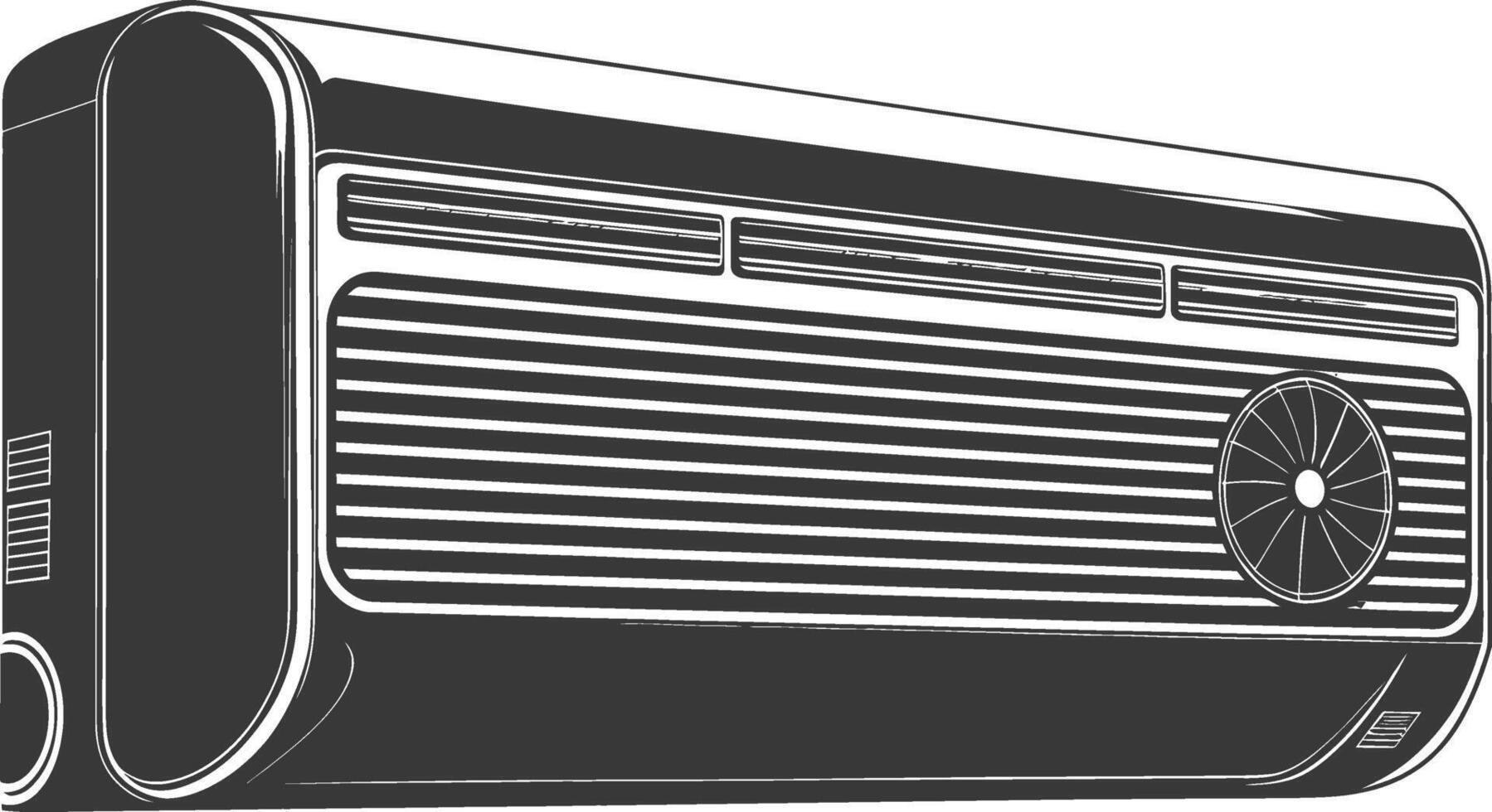 Silhouette Air conditioner black color only vector
