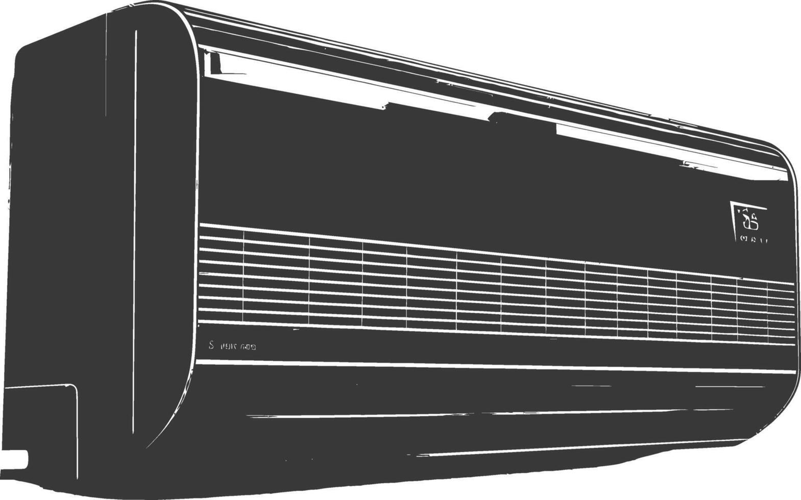 Silhouette Air conditioner black color only vector