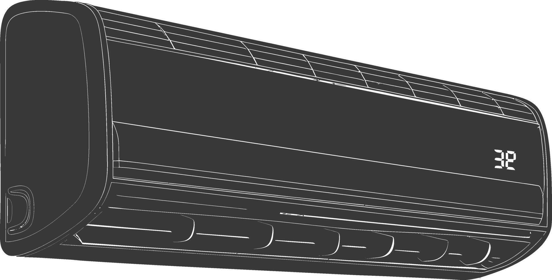 Silhouette Air conditioner black color only vector
