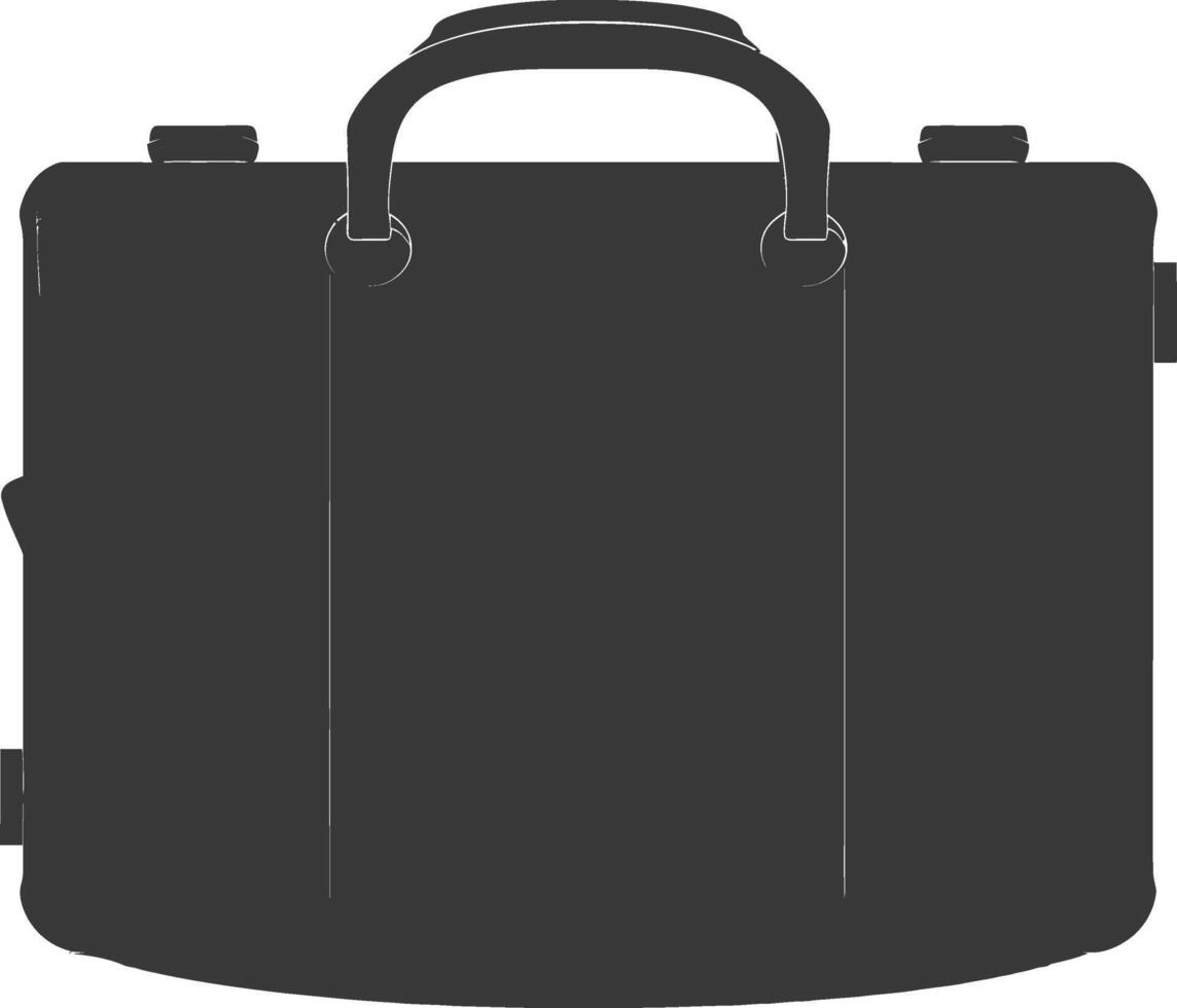 Silhouette briefcase black color only vector