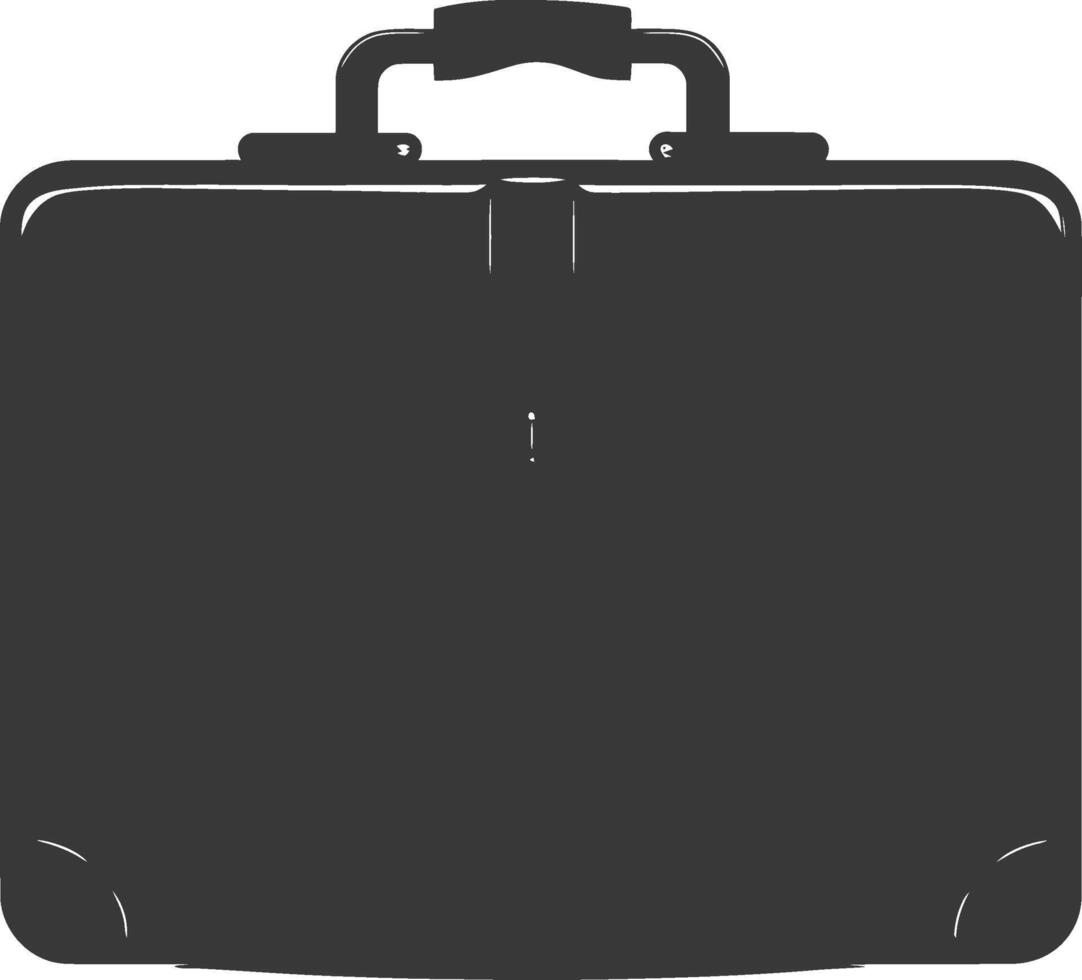 Silhouette briefcase black color only vector