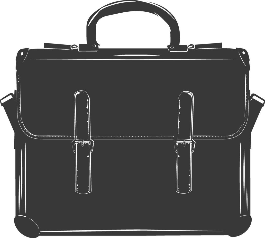 Silhouette briefcase black color only vector