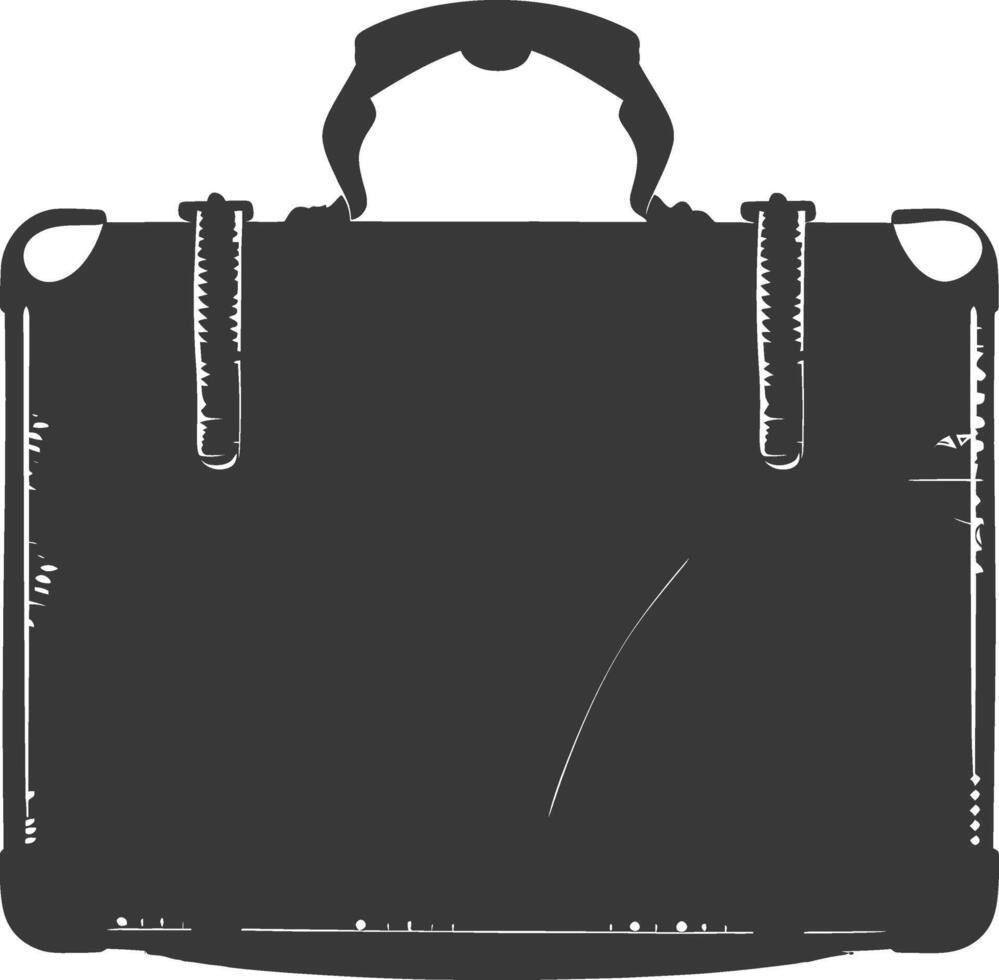 Silhouette briefcase black color only vector