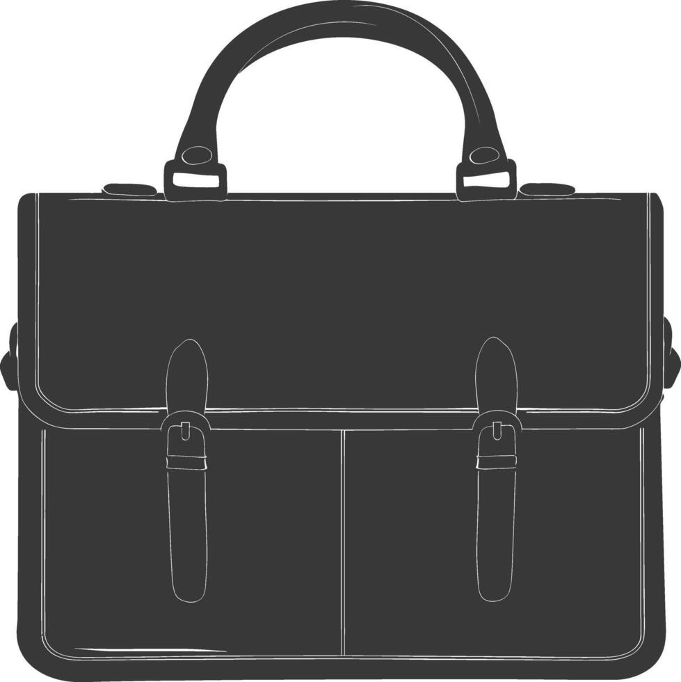 Silhouette briefcase black color only vector