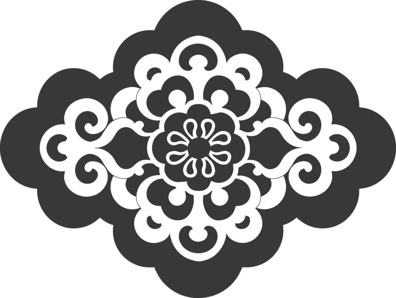 Silhouette chinese cloud symbol black color only vector