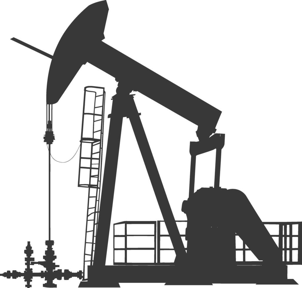 Silhouette pumpjack black color only vector