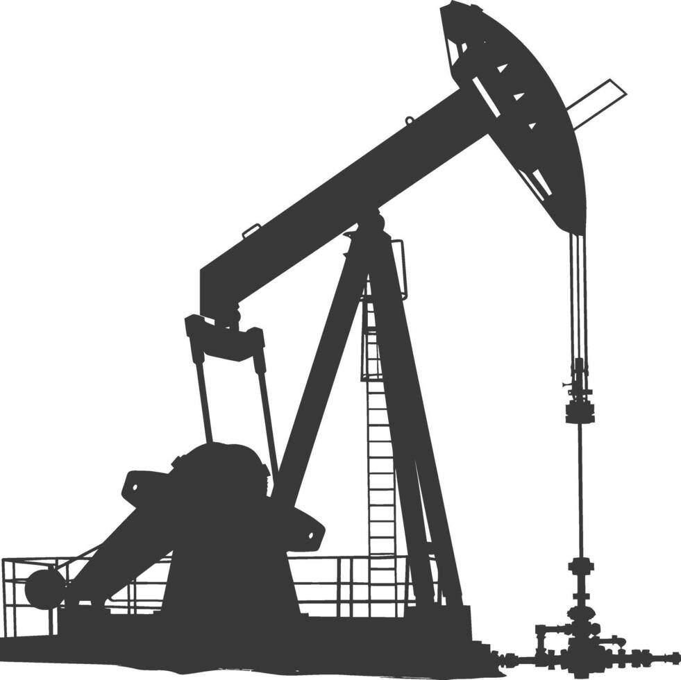 Silhouette pumpjack black color only vector
