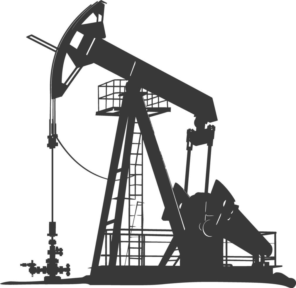 Silhouette pumpjack black color only vector