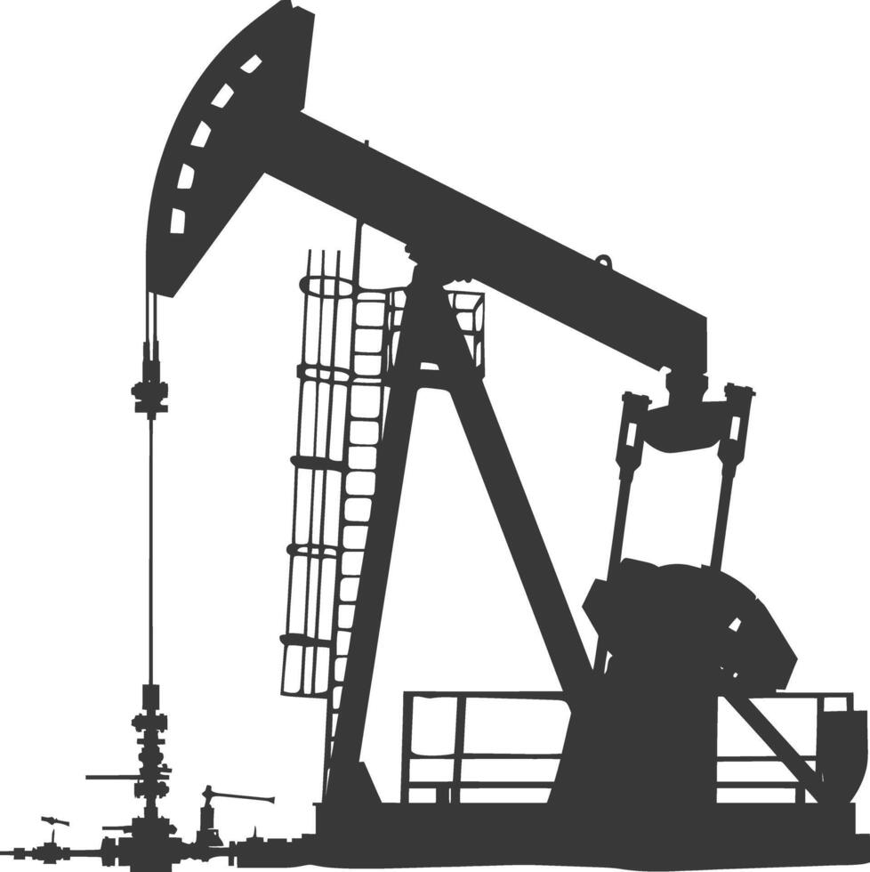 Silhouette pumpjack black color only vector