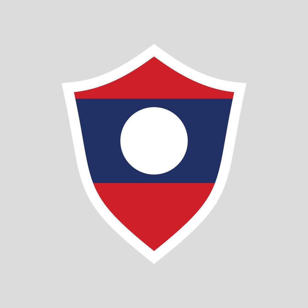 Laos Flag in Shield Shape Frame vector