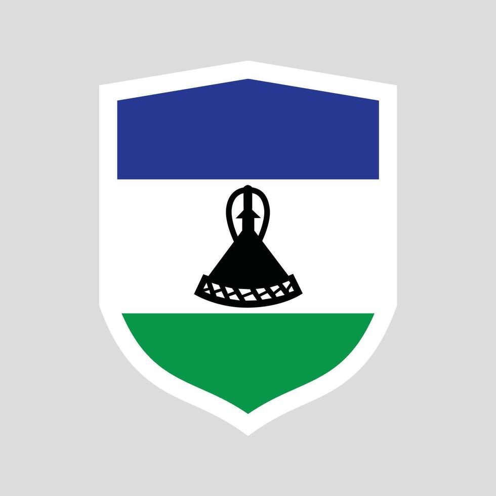 Lesotho Flag in Shield Shape Frame vector