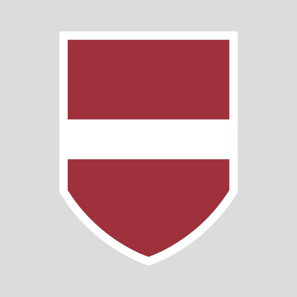 Latvia Flag in Shield Shape Frame vector
