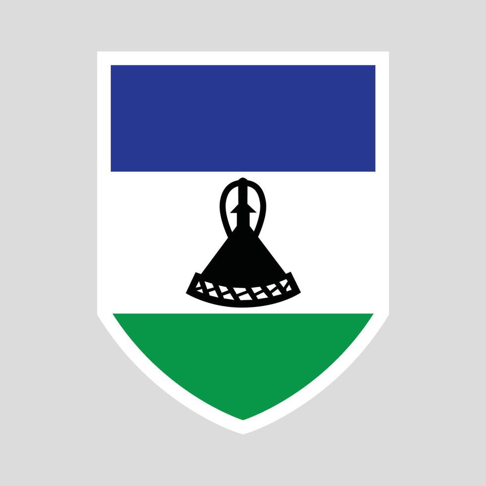 Lesotho Flag in Shield Shape Frame vector