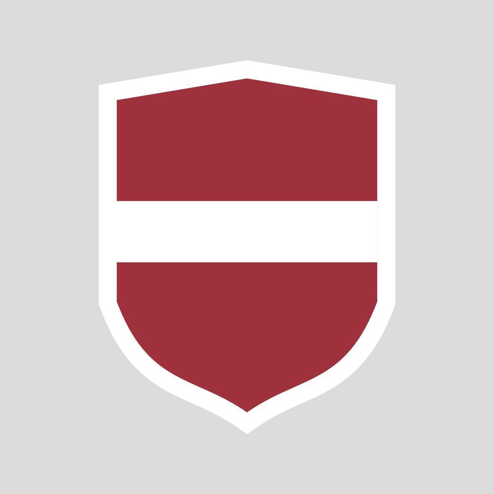 Latvia Flag in Shield Shape Frame vector