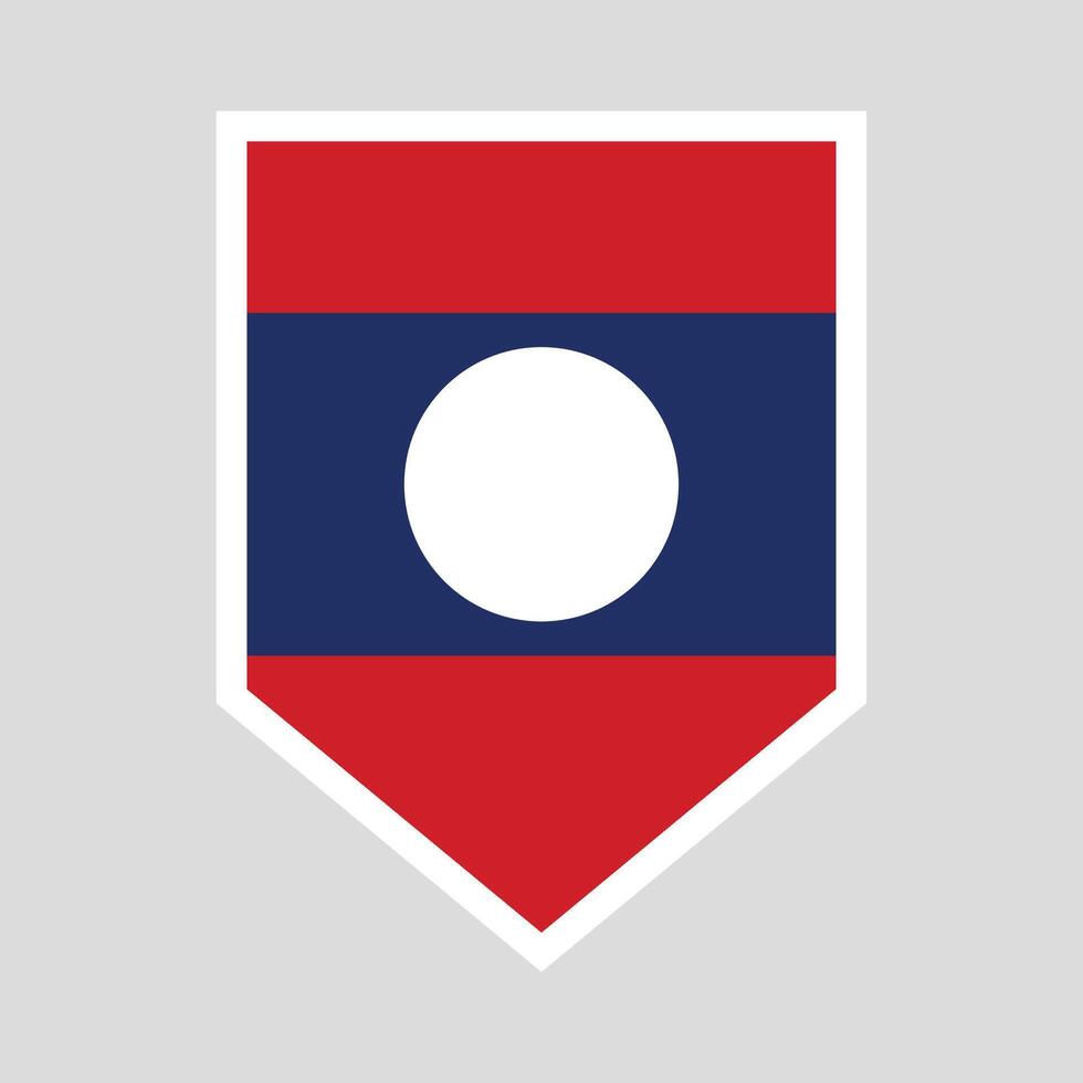Laos Flag in Shield Shape Frame vector