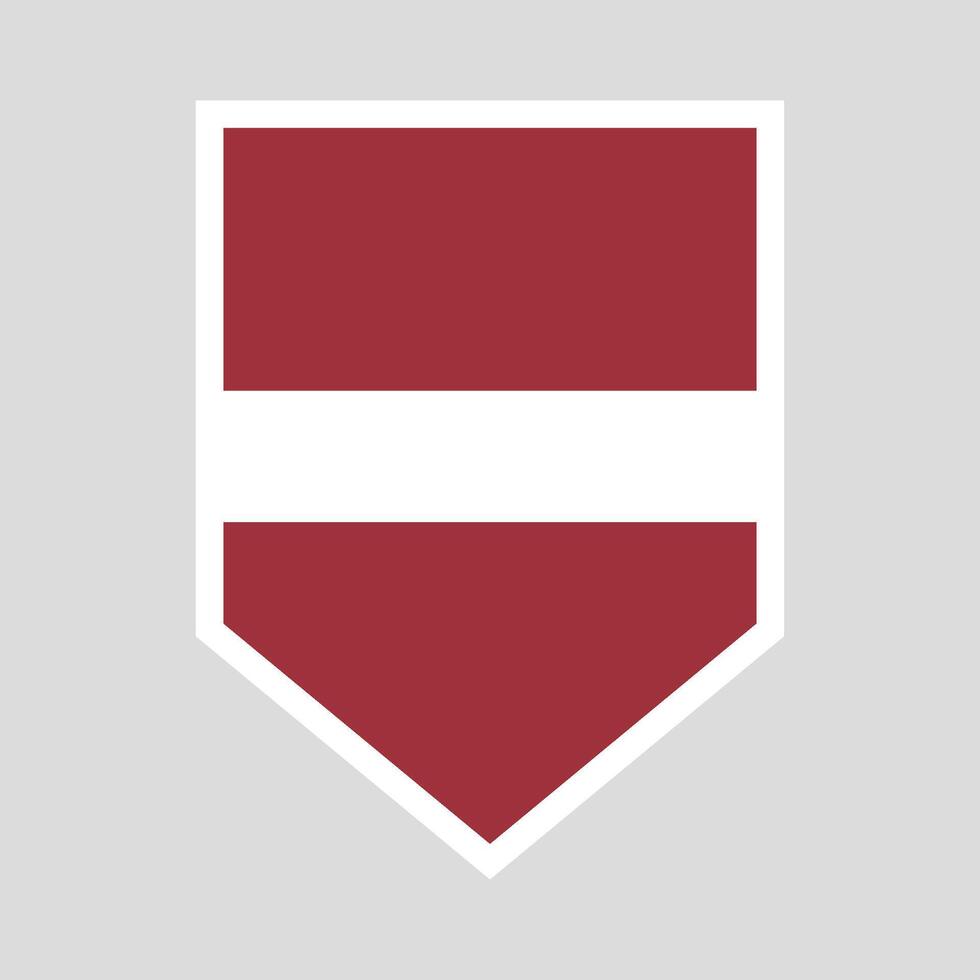 Latvia Flag in Shield Shape Frame vector