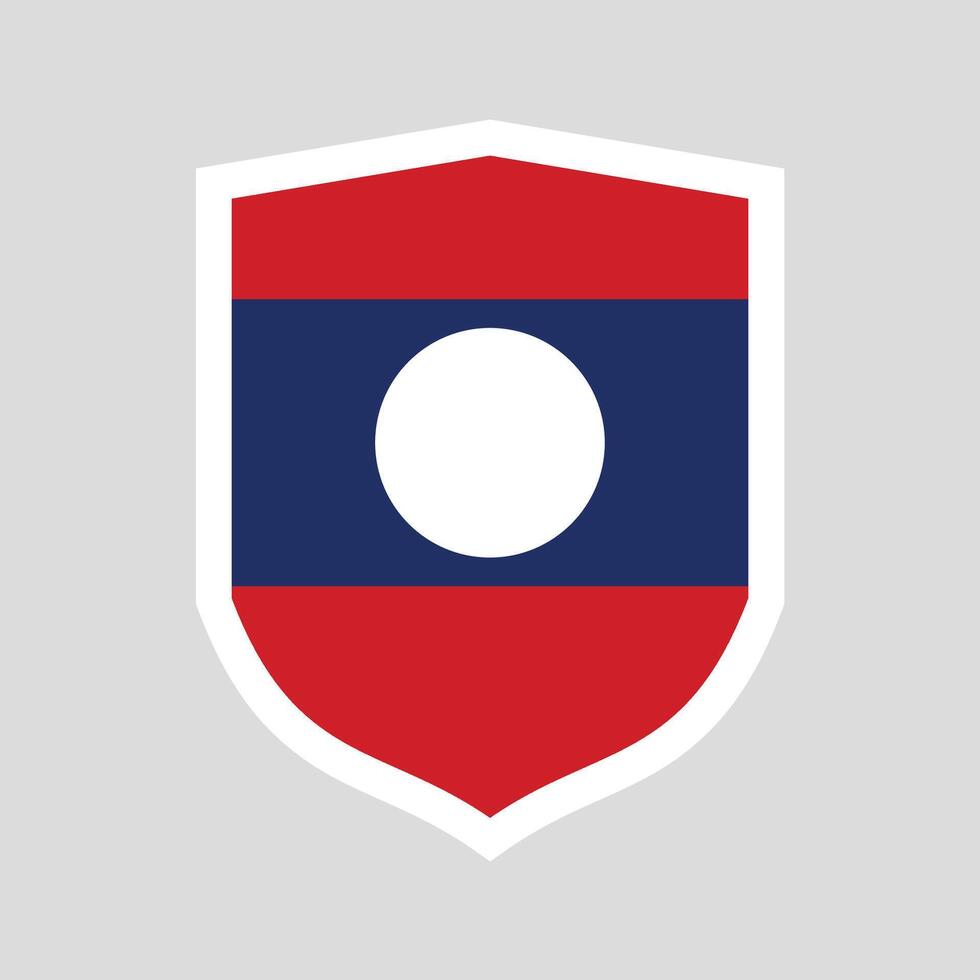 Laos Flag in Shield Shape Frame vector